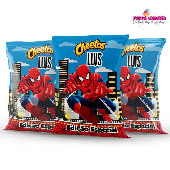 Saquinho para Salgadinho Personalizado Homem Aranha Personalizado