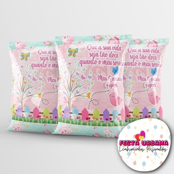 Saquinho para Salgadinho Personalizado Jardim Encantado Personali