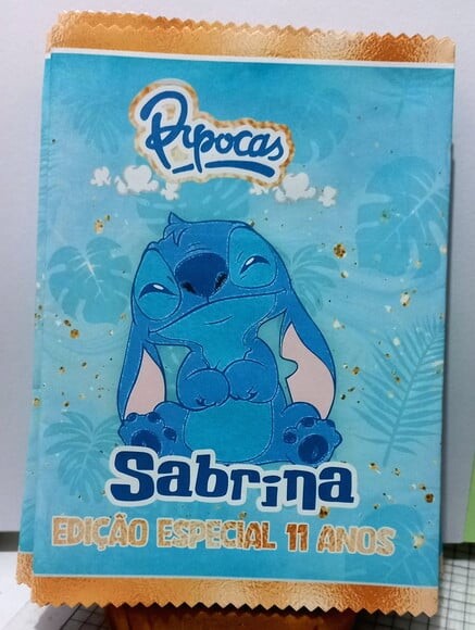 Saquinho para Salgadinho Personalizado Lilo e Stitch Personalizad