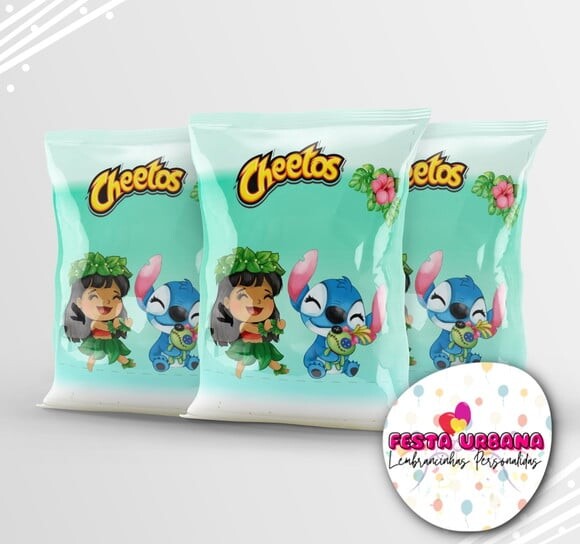 Saquinho para Salgadinho Personalizado Lilo e Stitch Cute Persona