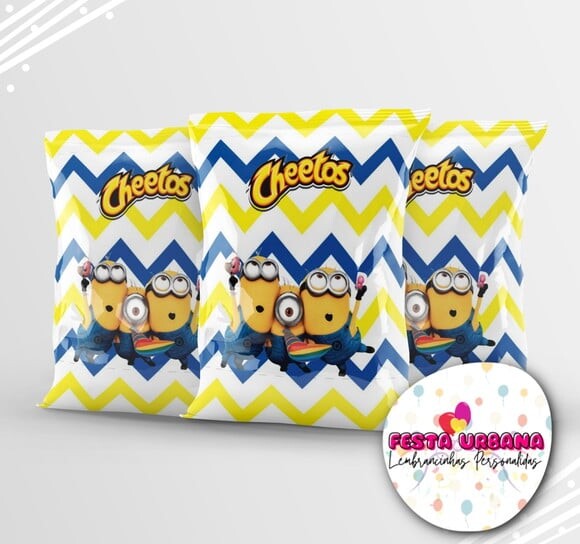 Saquinho para Salgadinho Personalizado Minions Personalizado | Fe