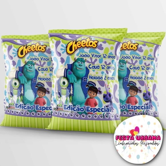 Saquinho para Salgadinho Personalizado Monstros S.a. Personalizad