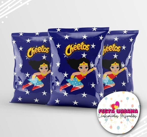 Saquinho para Salgadinho Personalizado Mulher Maravilha Personali