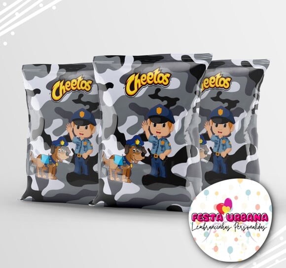 Saquinho para Salgadinho Personalizado Policia Militar Personaliz