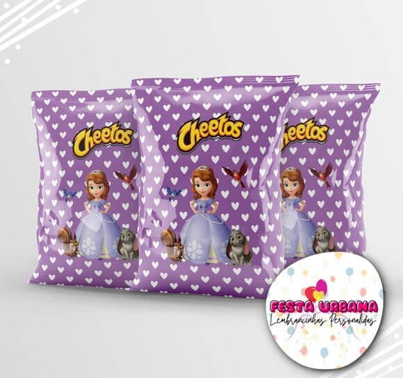 Saquinho para Salgadinho Personalizado Princesa Sofia Personaliza