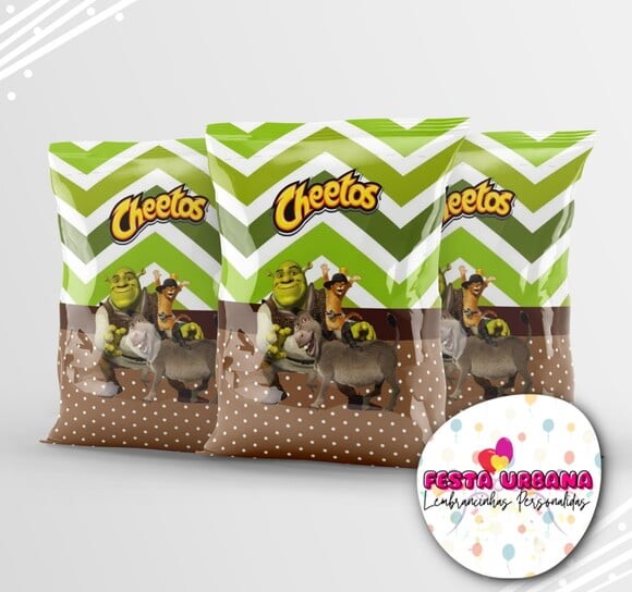 Saquinho para Salgadinho Personalizado Shrek Personalizado | Fest