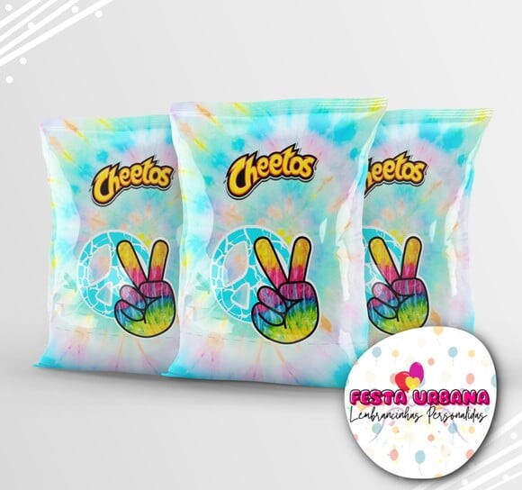 Saquinho para Salgadinho Personalizado Tie Dye Personalizado | Fe