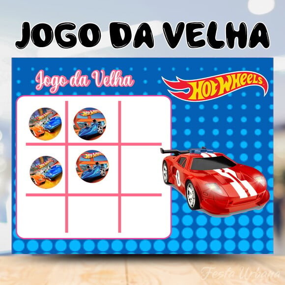 Jogo da Velha Hot Wells Personalizado | Lembrancinha Festa Infant