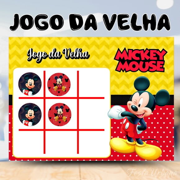 Jogo da Velha Mickey Mouse Personalizado | Lembrancinha Festa Inf