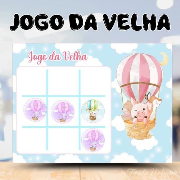 Jogo da Velha Personalizada Animais Baloeiros Personalizado | Lem