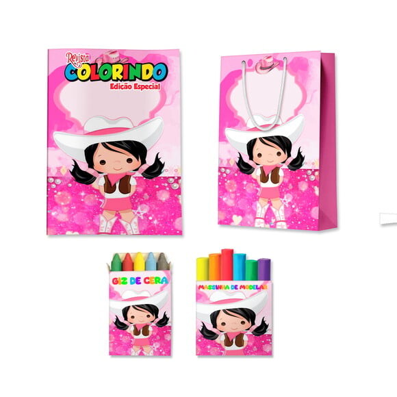 Kit Colorir com Massinha e Sacola Boiadeira Ana Castela | Lembran