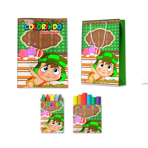Kit Colorir com Massinha e Sacola Chaves Cute Baby | Lembrancinha