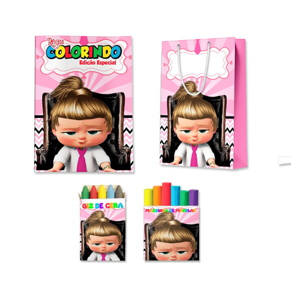 Kit Colorir com Massinha e Sacola Poderosa Chefinha | Lembrancinh