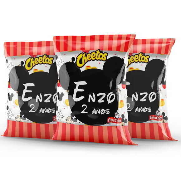 Salgadinho Personalizado Mickey | Cheetos ou Fandangos
