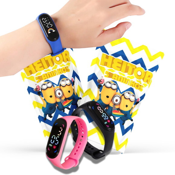 Relógio Infantil Personalizado Minions | Lembrancinha Festa Infa