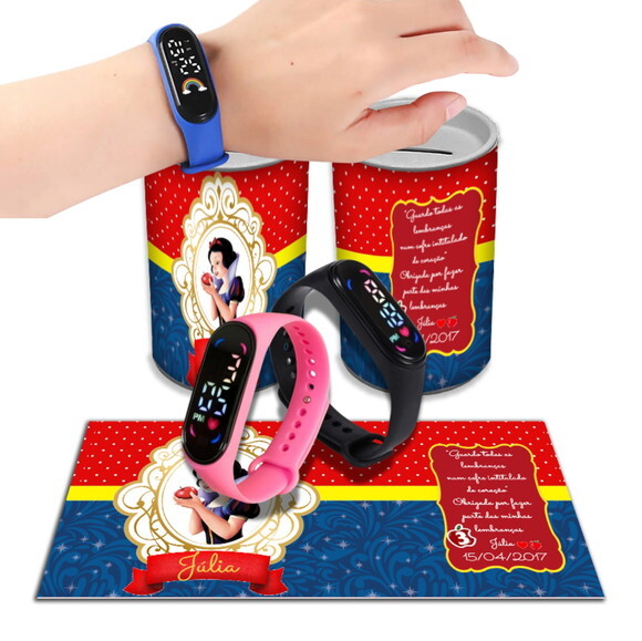 Relógio Infantil Personalizado Lembrancinhabranca de Neve Relóg