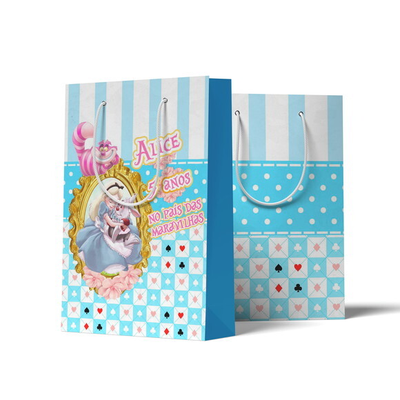 Sacolinha Personalizada G Alice no País das Maravilhas | Lembran