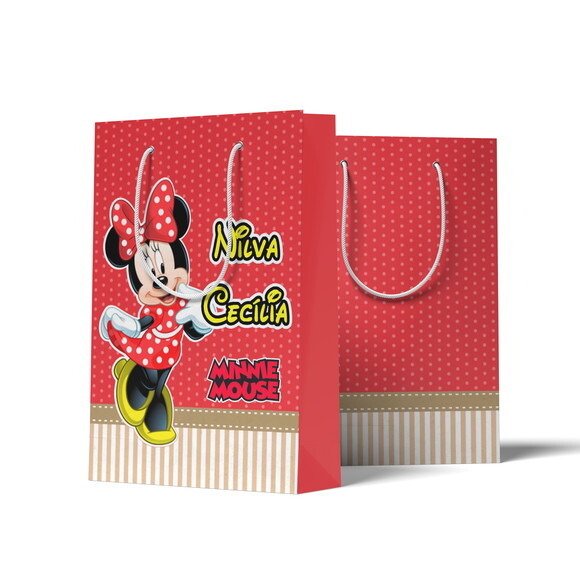 Sacolinha Personalizada G Minnie Vermelha | Lembrancinha Festa In