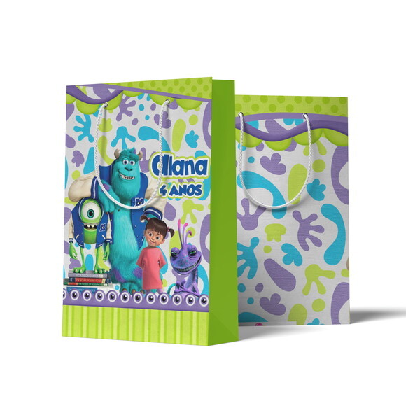 Sacolinha Personalizada G Monstros Sa | Lembrancinha Festa Infant