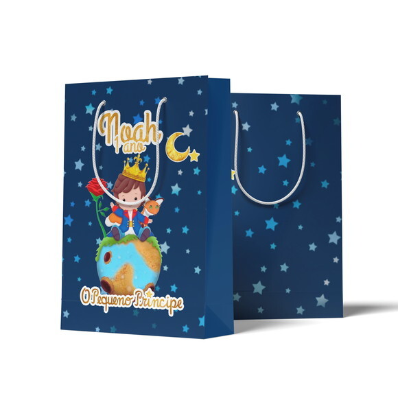 Sacolinha Personalizada G Pequeno Príncipe | Lembrancinha Festa 
