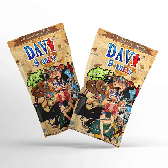 Saquinho Metalizado Personalizado One Piece | G 12 x 20 cm | Lemb