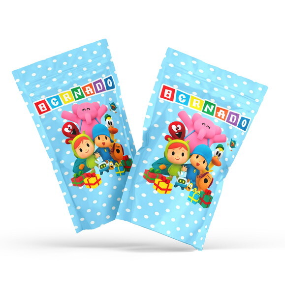 Saquinho Metalizado Personalizado Pocoyo | G 12 X20 cm | Lembranc