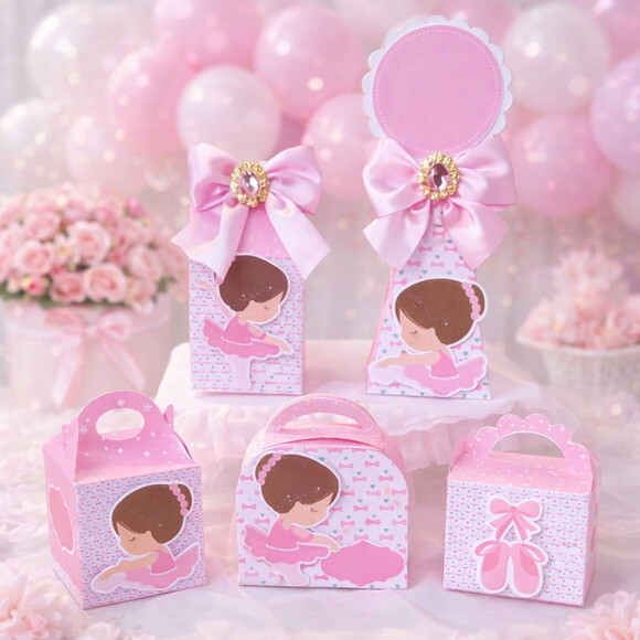 Kit 40 Caixinhas Personalizadas Bailarina | Lembrancinha Festa In