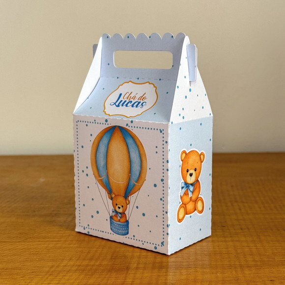 Kit 40 Caixinhas Personalizadas Chá de Bebê Ursinho Azul | Lemb