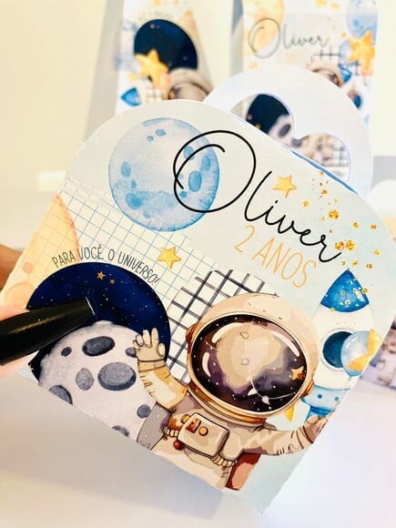 Kit Festa 20 Caixinhas Personalizadas Astronauta | Lembrancinha F