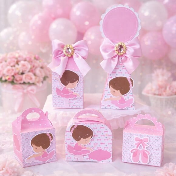 Kit Festa 20 Caixinhas Personalizadas Bailarina | Lembrancinha Fe