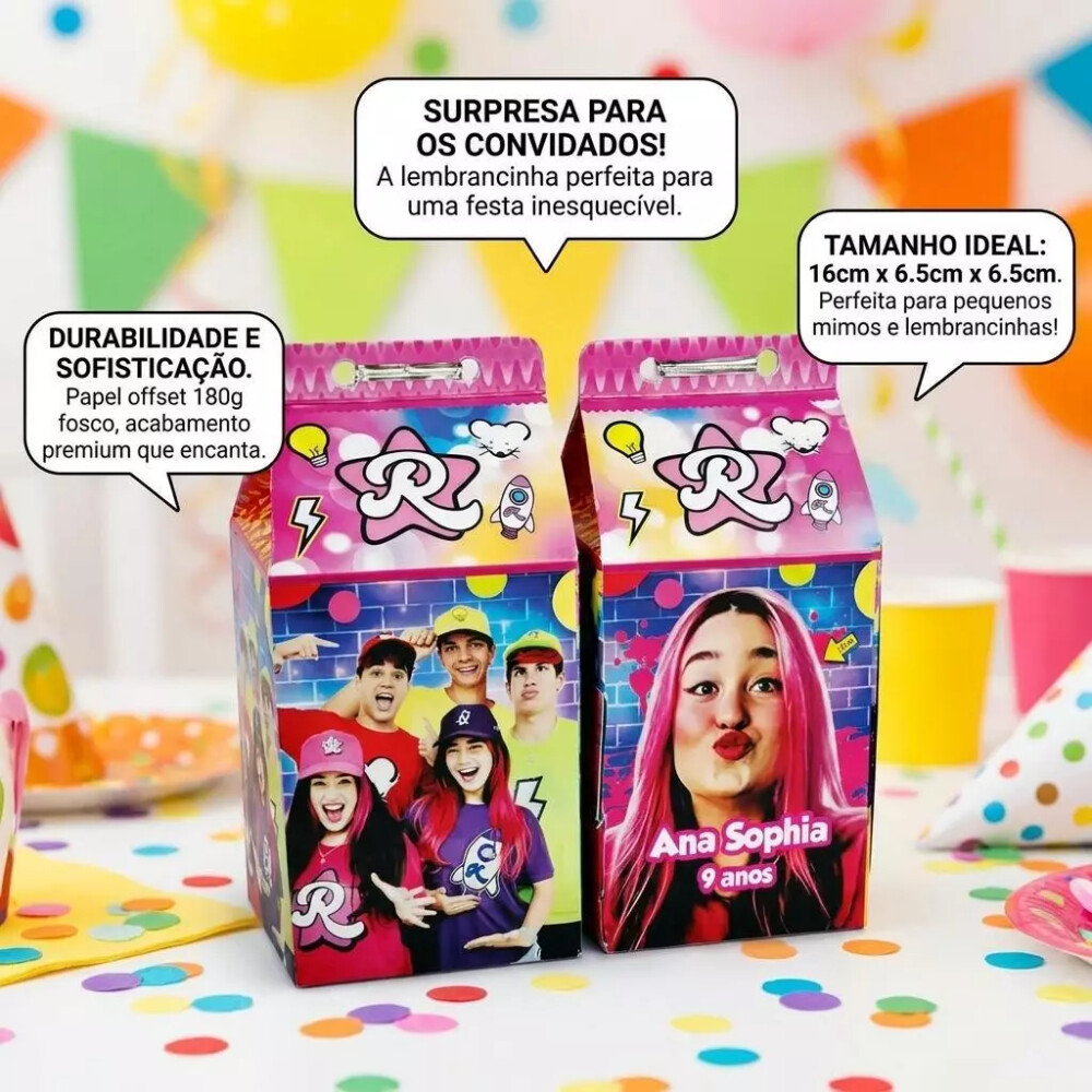 Caixa Milk Emilly Vick Os Rosas Personalizada Lembrancinha Festa