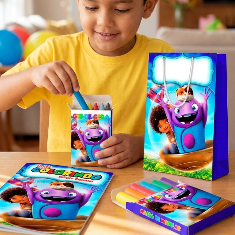 Kit Colorir com Massinha e Sacola Cada Um na Sua Casa | Lembranci