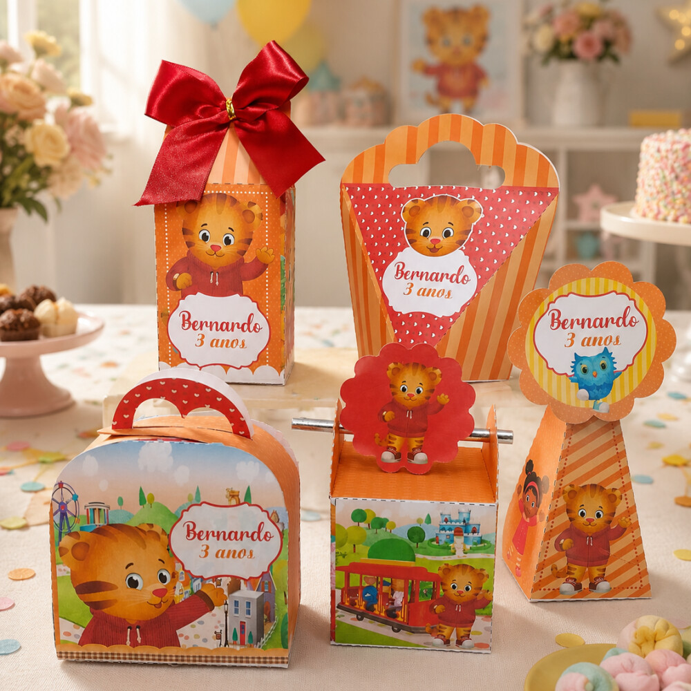 Kit Pegue e Monte Daniel Tigre Personalizado com Nome | Decoraç?