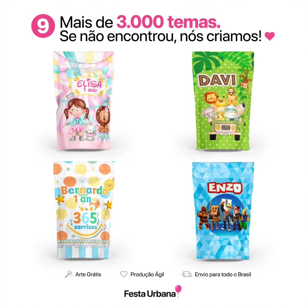 Saquinho Metalizado Personalizado Bombeiro| Lembrancinha
