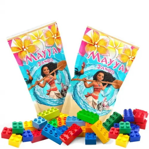 Blocos de Montar Moana no Saquinho Metalizado
