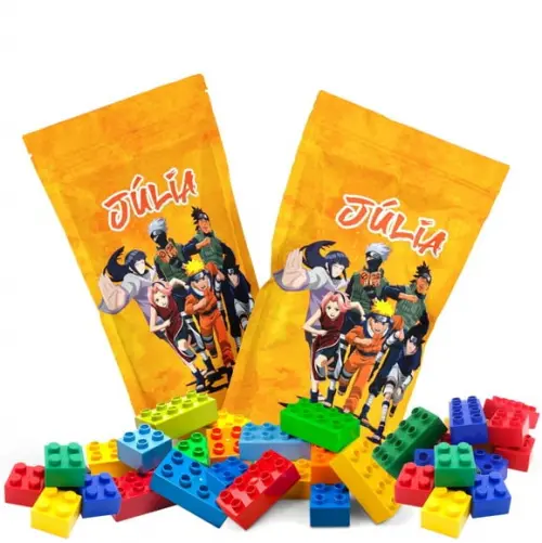 Blocos de Montar Naruto no Saquinho Metalizado
