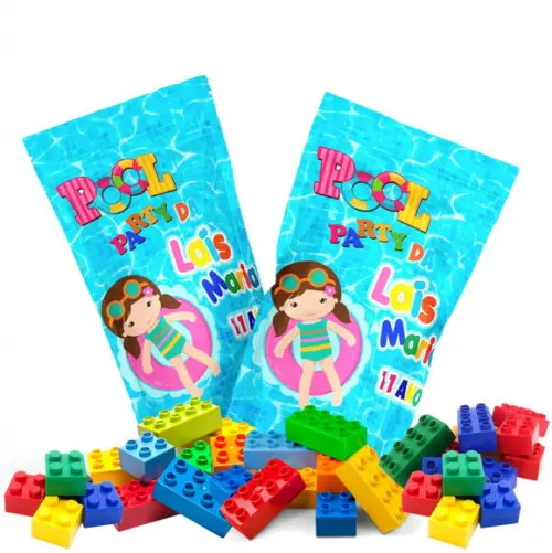 Blocos de Montar Pool Party Menina no Saquinho Metalizado