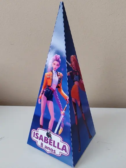 Caixa Cone Personalizada Guerreiras do Kpop Festa