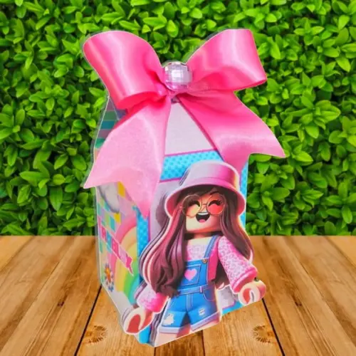 Caixa Milk Roblox Rosa Menina com Laço
