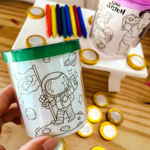 Caneca Personalizada para Colorir Acrílico 380ml
