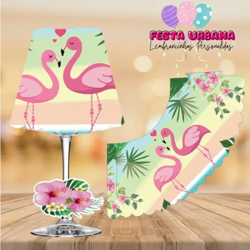 Cúpula para Abajur na Taça Flamingo