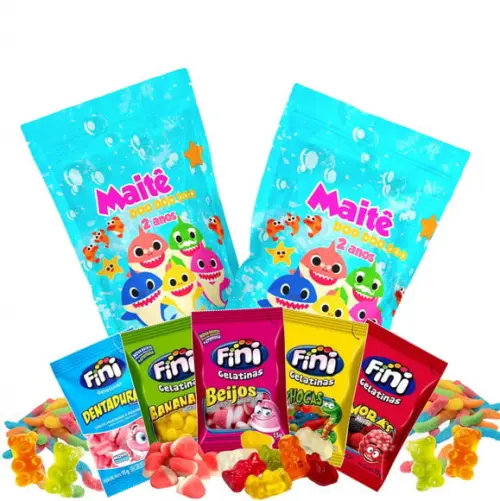 Fini Baby Shark no Saquinho Metalizado Zip Lock