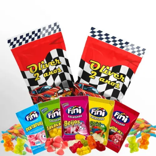 Fini Carros no Saquinho Metalizado Zip Lock