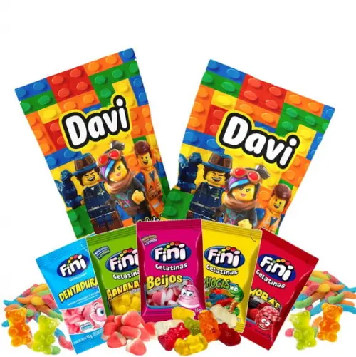 Fini Lego no Saquinho Metalizado Zip Lock