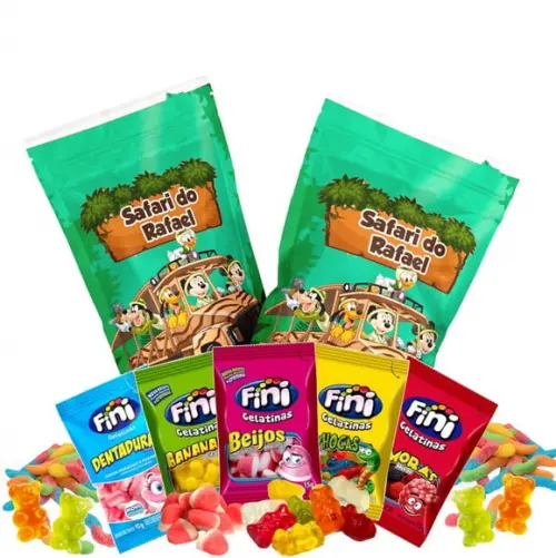 Fini Mickey Safari no Saquinho Metalizado Zip Lock