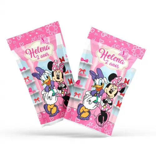 Fini Minnie e Margarida no Saquinho Metalizado Zip Lock