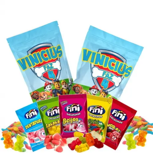 Fini Patrulha Canina no Saquinho Metalizado Zip Lock