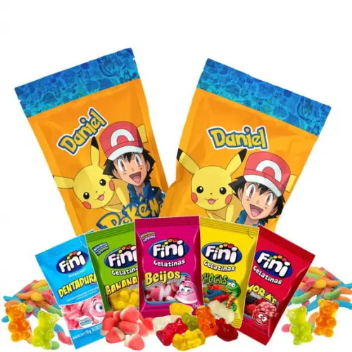 Fini Pokémon no Saquinho Metalizado Zip Lock