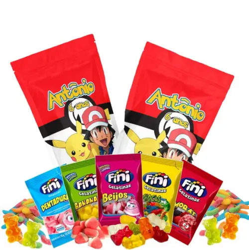 Fini Pokémon no Saquinho Metalizado Zip Lock