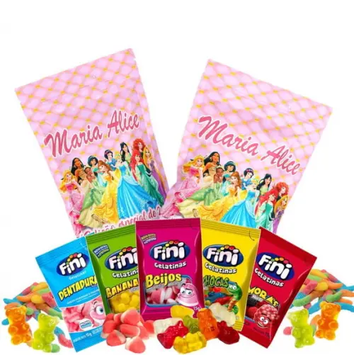 Fini Princesas no Saquinho Metalizado Zip Lock